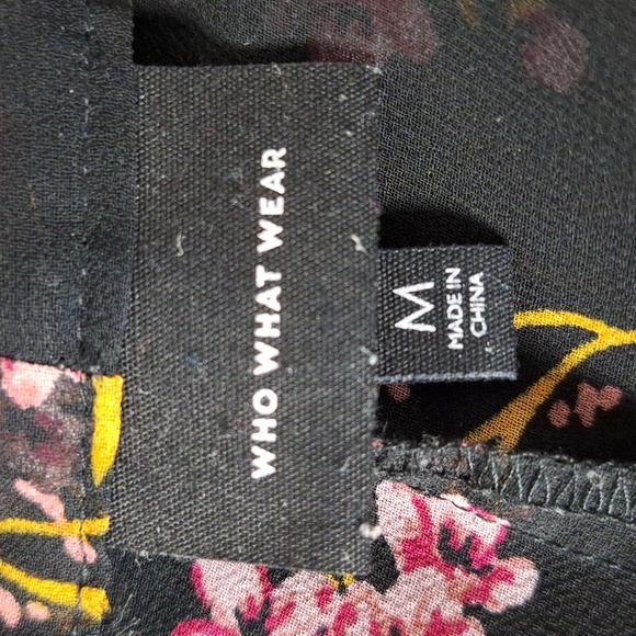 Who What Wear Black Pink Dark Cottagecore Feminine Ruffled Tiered Maxi Dress -M - Picture 10 of 12